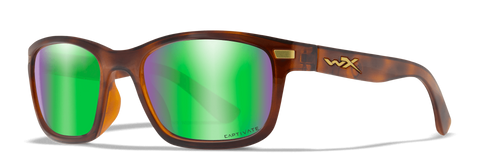Wiley X Helix - Captivate Polarized Green Mirror with Gloss Demi Frame