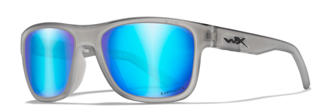Wiley X Ovation - Captivate Polarized Blue Mirror with Matte Slate Frame