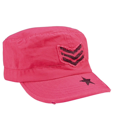 Rothco Women's Vintage Stripes & Stars Adjustable Fatigue Cap - Pink