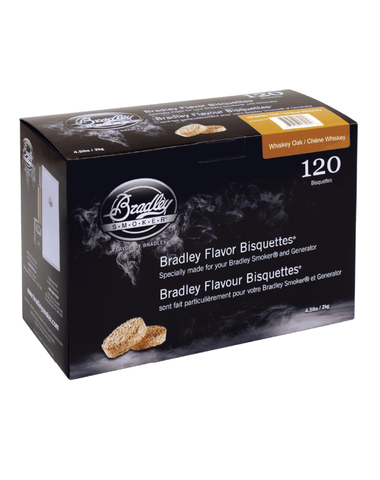 Bradley Smoker Whiskey Oak Wood Bisquettes - 120 Pack