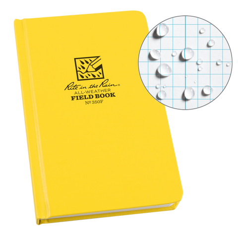 Rite In The Rain Weatherproof Hard Cover Notebook, 4.75in X 7.5in Field Pattern