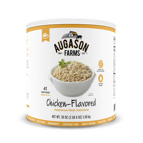 Augason Farms Chicken Flavored Vegetarian Meat Substitute #10 Can