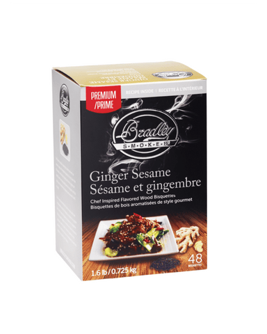 Bradley Smoker Premium Ginger Sesame Flavour Wood Bisquettes - 48 Pack