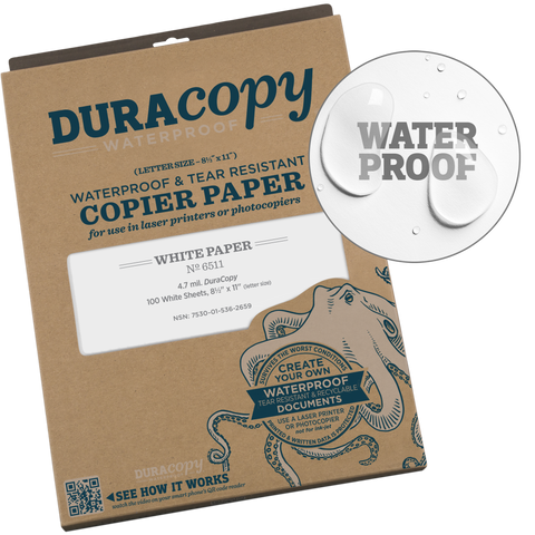 Rite In The Rain Waterproof (Duracopy) Copier Paper 8.5in X 11in - 100 Sheets