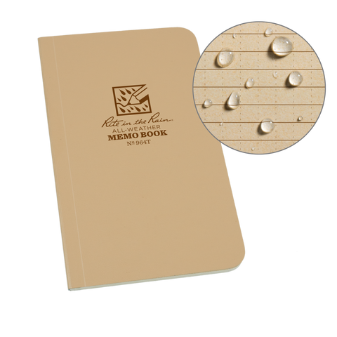 Rite In The Rain Weatherproof Soft Cover Pocket Notebook, 3.5in x 6in
