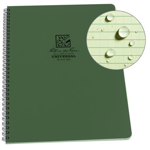 Rite In The Rain Weatherproof Side Spiral Notebook, 8.5in x 11in