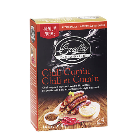 Bradley Smoker Premium Chili Cumin Flavour Wood Bisquettes - 24 Pack