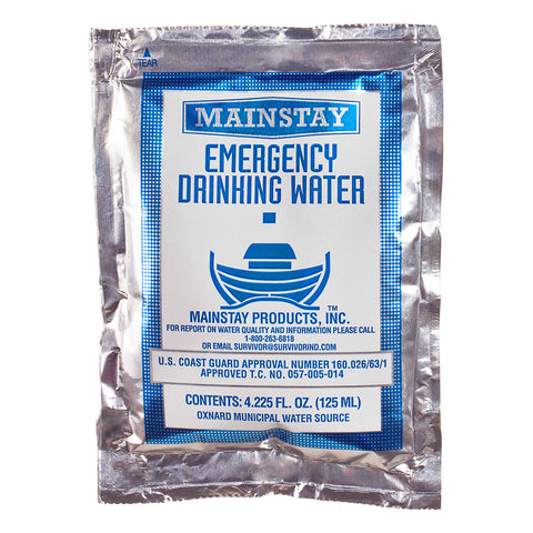 Mainstay Emergency Drinking Water - 125 mL Packet