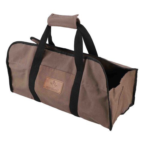 White Duck Tote Shape Canvas Firewood Log Carrier