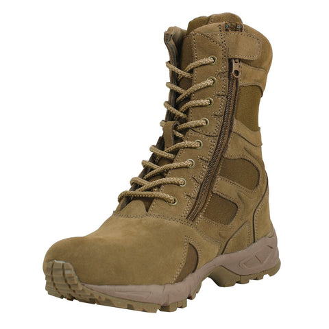 Rothco Forced Entry 8" Deployment Boots With Side Zipper - Coyote Brown