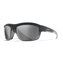 Wiley X Ozone Sunglasses - Grey Silver Flash Lens with Matte Charcoal to Grey Fade Frame