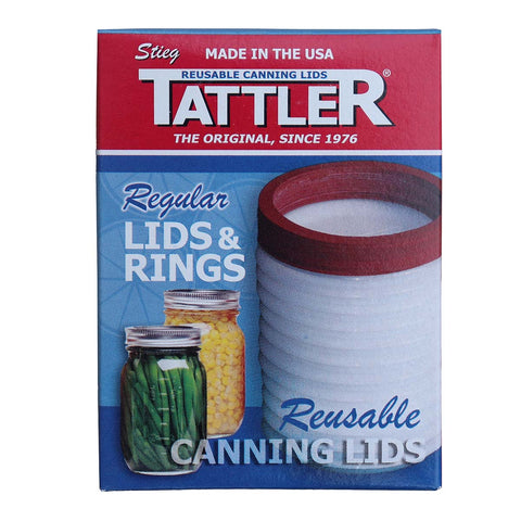Tattler Regular Reusable Canning Lids with Rings - 12 Pack