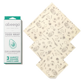 Abeego Reusable Beeswax Food Wraps - Variety Square Pack
