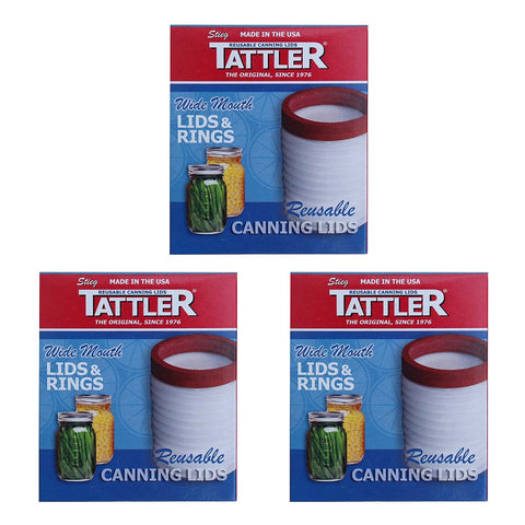 Tattler Wide Reusable Canning Lids with Rings - 36 Lids