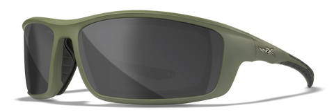 Wiley X Grid Sunglasses - Matte Utility Green Frame with Captivate Polarized Grey Lenses