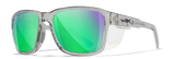 Wiley X Trek Sunglasses - Gloss Crystal Light Grey Frames with Captivate Polarized Green Mirror Lenses