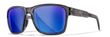 Wiley X Trek Sunglasses - Gloss Crystal Dark Grey Frame with Captivate Polarized Blue Mirror Lenses